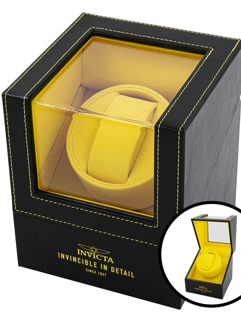 Invicta Yellow Single Watch Winder Box